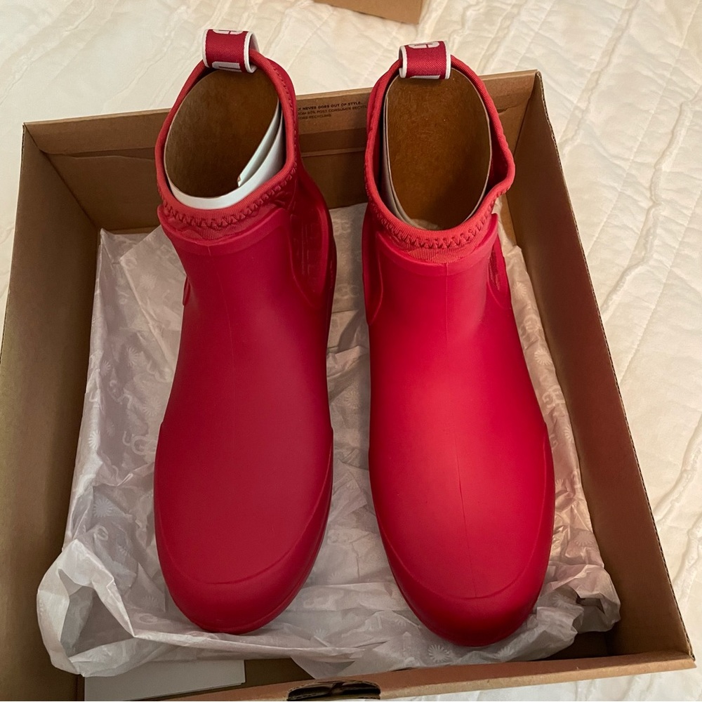 NWT UGG Chevonne Rain Boots - Red - Picture 5 of 7